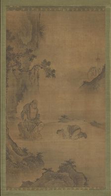 Daoist immortal Li Tieguai receiving a visitor, 15th-16th century. Creator: Unknown