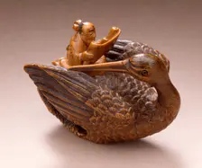 Daoist Immortal with Crane, 19th century. Creator: Unknown