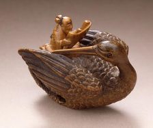 Daoist Immortal with Crane, 19th century. Creator: Unknown