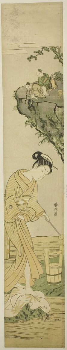 Daoist Immortals Spying on a Young Beauty, c. 1768. Creator: Suzuki Harunobu