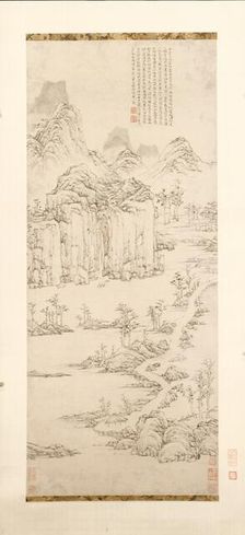 Daoist Retreat in Mountain and Stream (Landscape after Ni Zan [1301-1374]), 1567. Creator: Lu Zhi (Chinese, 1496-1576)