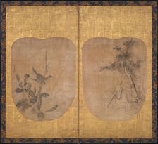 Daoist Sage beneath a Tree and Hawk on a Branch, mid-17th century. Creator: Soga Nichokuan