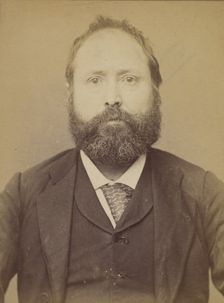 Daressy. Pierre. 39 ans, né à Lherme (Haute-Garonne). Cordonnier. Anarchiste. 28/2/94. , 1894. Creator: Alphonse Bertillon