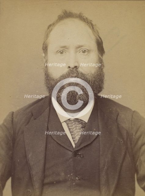 Daressy. Pierre. 39 ans, né à Lherme (Haute-Garonne). Cordonnier. Anarchiste. 28/2/94. , 1894. Creator: Alphonse Bertillon.