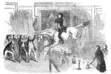 Daring Leap in the Dining-Room of the White Hart Hotel, Aylesbury, 1850. Creator: Unknown