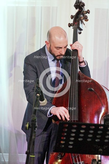 Dario Di Lecce, Nat Steele Quartet with Grant Stewart, Watermill Jazz Club, Surrey, 4 Feb 2020. Creator: Brian O'Connor.