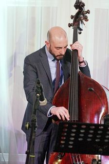 Dario Di Lecce, Nat Steele Quartet with Grant Stewart, Watermill Jazz Club, Surrey, 4 Feb 2020. Creator: Brian O'Connor