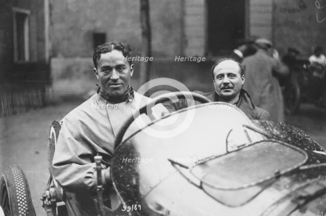 Dario Resta at the wheel of a Sunbeam, c1920s Artist: Unknown