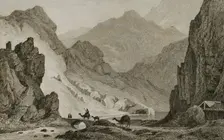 Darial Gorge, Ancient Armenia, 1838. Creator: Vanderburch