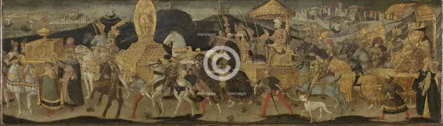 Darius Marching to the Battle of Issus, c.1450-c.1455. Creator: Workshop of Apollonio di Giovanni.