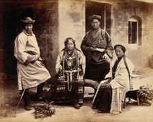 Darjeeling, India: women and men in traditional dress, 1904. Creator: Unknown