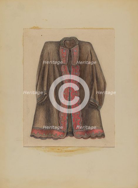 Dark Brown Cotton Coat, c. 1935. Creator: Michael Trekur.