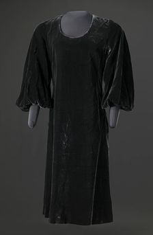 Dark grey velvet dress designed by Arthur McGee, mid 20th-late 20th century. Creator: Arthur McGee