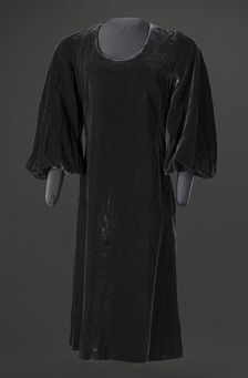 Dark grey velvet dress designed by Arthur McGee, mid 20th-late 20th century. Creator: Arthur McGee