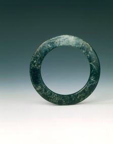 Dark green jade bracelet, Shang dynasty (Erligang Phase), China, c1600-c1400 BC. Creator: Unknown