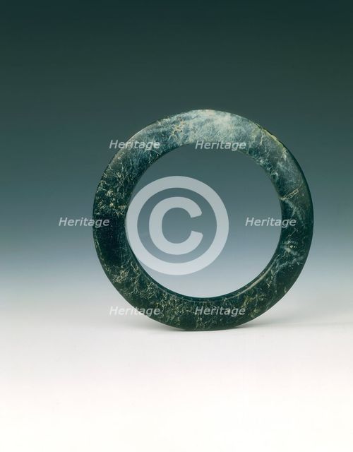 Dark green jade bracelet, Shang dynasty (Erligang Phase), China, c1600-c1400 BC. Creator: Unknown.