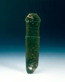 Dark green jade handle, Shang dynasty, Erligang phase, China, c1600-c1400 BC. Creator: Unknown