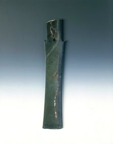 Dark green jade Zhang sceptre, neolithic, Longshan culture, China, c2300-1700 BC. Creator: Unknown