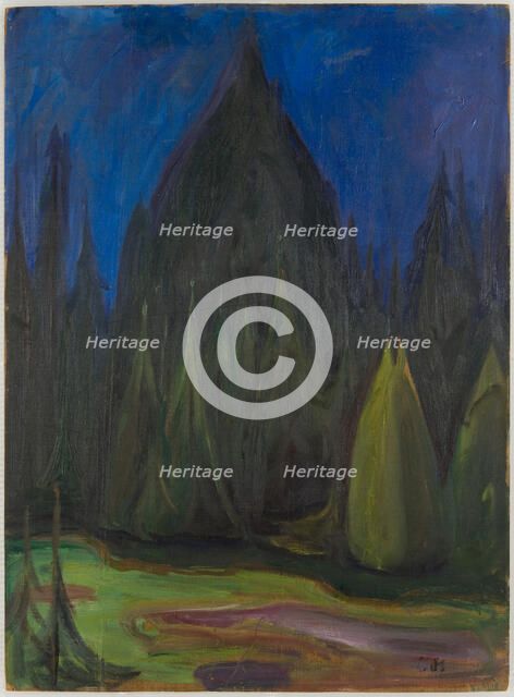 Dark Spruce Forest, 1899. Creator: Munch, Edvard (1863-1944).
