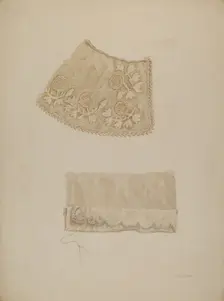 Darned Collar & Pattern of Embroidery, c. 1938. Creator: Eva Wilson