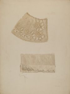 Darned Collar & Pattern of Embroidery, c. 1938. Creator: Eva Wilson
