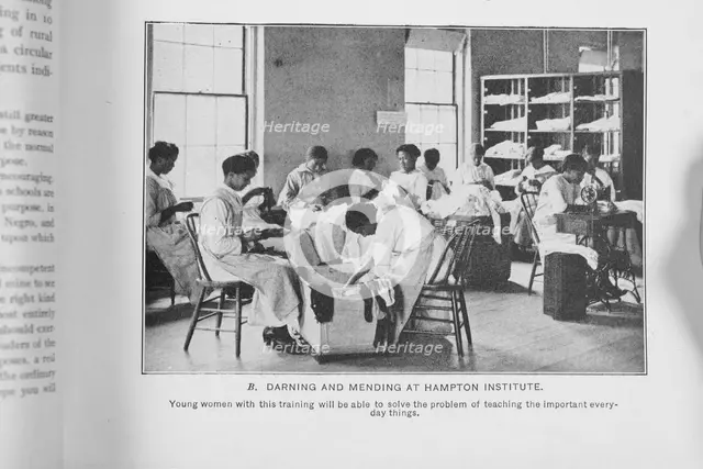 Darning and mending at Hampton Institute, 1917. Creator: Unknown.