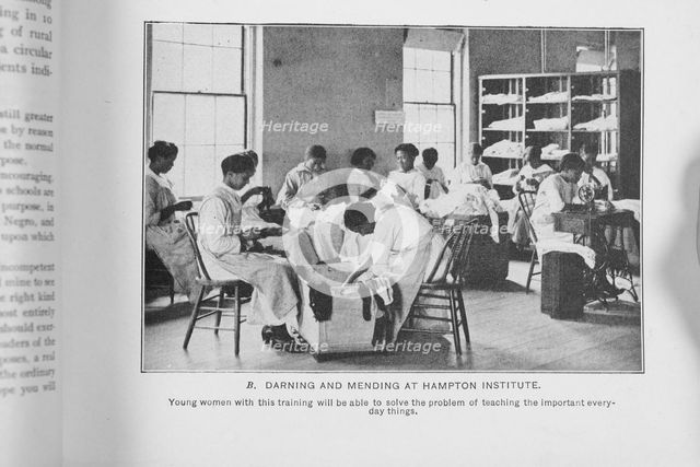 Darning and mending at Hampton Institute, 1917. Creator: Unknown.