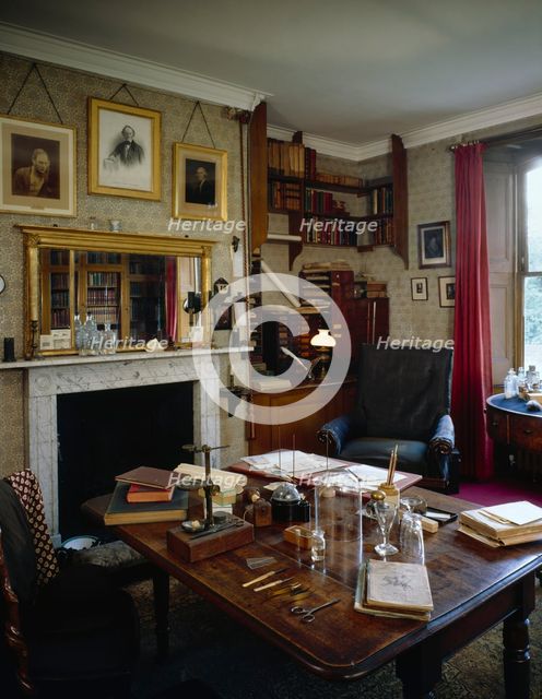 Darwin's study at Down House, c1990-2010. Artist: Nigel Corrie.