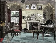 Darwin's study at Down House, his home near Beckenham, Kent, 1883
