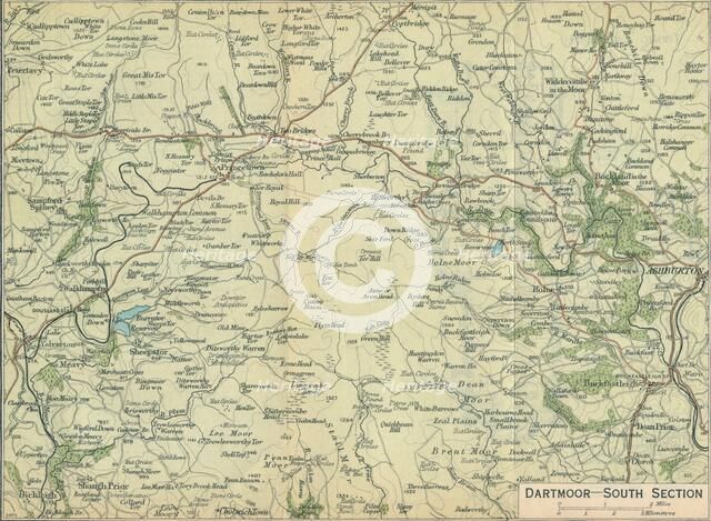 'Dartmoor - South Section', c20th Century. Artist: John Bartholomew.