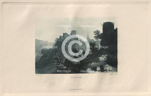 Das Malerische und Romantische Rheinland: Niedeggen, 1928. Creator: Henry Winkles (British, 1801-1900); Kurt Schroeder.