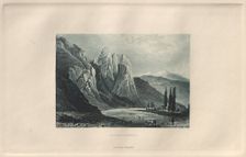 Das Malerische und Romantische Rheinland: Rheingrafenstein, 1928. Creator: Henry Winkles (British, 1801-1900); Kurt Schroeder