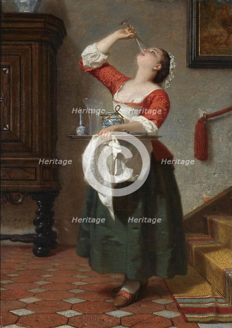 Das Naschkaetzchen, 1862. Artist: Amberg, Wilhelm August (1822-1899)