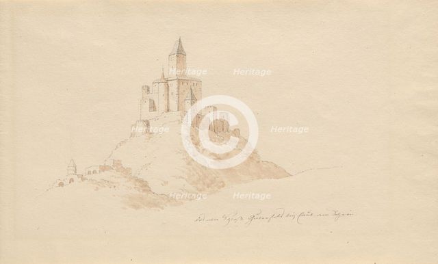 Das alte Schloss Gutenfeis bei Caub am Rhein. Creator: Julius von Leypold.