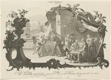 Das Bretspiel (Ladies and Gentlemen Playing Board Games), 1756. Creator: Johann Esaias Nilson