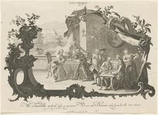 Das Bretspiel (Ladies and Gentlemen Playing Board Games), 1756. Creator: Johann Esaias Nilson
