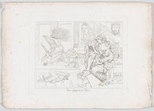 Das Gespenst des Dion (The Apparition Appears to Dion Wielding a Broom, Plutarch, Dion, 55..., 1806. Creator: Johann Heinrich Lips