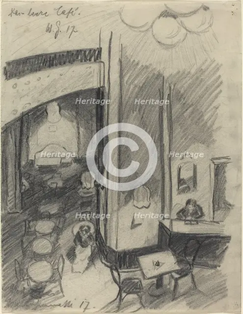 Das leere Café (The Empty Café), 1917. Creator: Walter Gramatté.