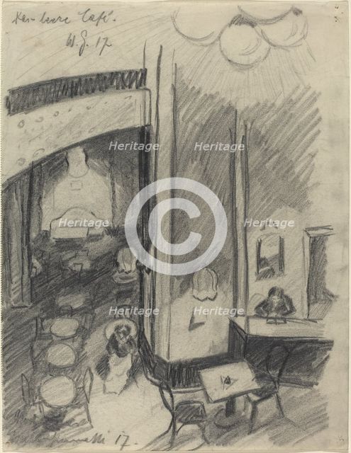 Das leere Café (The Empty Café), 1917. Creator: Walter Gramatté.
