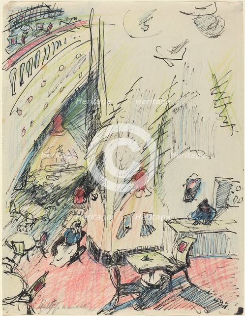 Das leere Café (The Empty Café), 1918. Creator: Walter Gramatté.