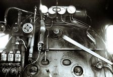 Dashboard of a steam train engine