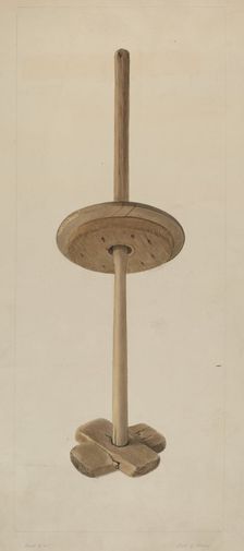 Dasher for Butter Churn, 1935/1942. Creator: Clyde L. Cheney