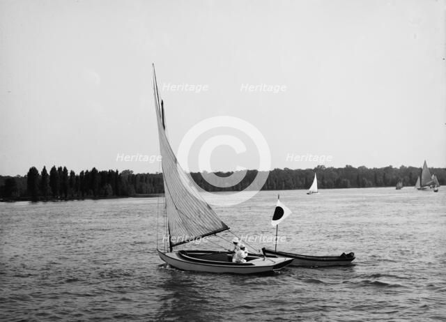 D.B.C.Y. [Detroit Boat Club yacht] regatta, # 18 turning water works stake first, c1900-1910. Creator: John S Johnston.