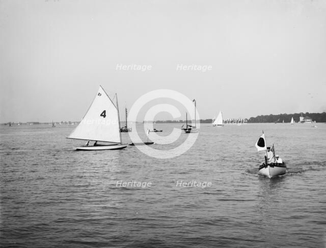 D.B.C.Y. [Detroit Boat Club yacht] regatta, # 19 first on 2nd turn, between 1900 and 1910. Creator: Unknown.