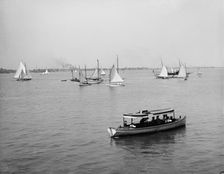 D.B.C.Y. [Detroit Boat Club yacht] regatta, part of the fleet, between 1900 and 1910. Creator: Unknown