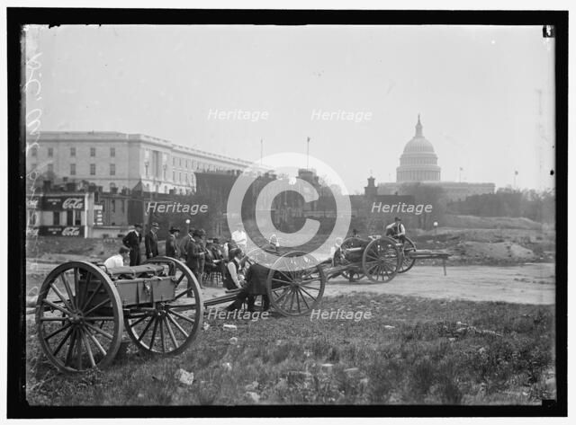D.C. Art. practice gunnery, between 1909 and 1923. Creator: Harris & Ewing.