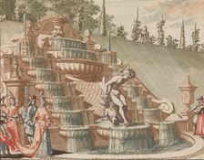 De Cascade van Narcissus, aan de Oost-zyde van de Groote Tuin in: Tooneel Der Voornaamst..., n.d.. Creator: Lorenz Scherm