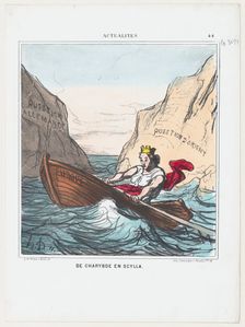 De Charybde en Scylla, 1869. Creator: Honore Daumier