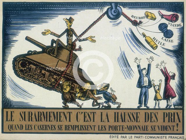 De Gaulle depicted as a warmonger, 1950. Artist: Unknown