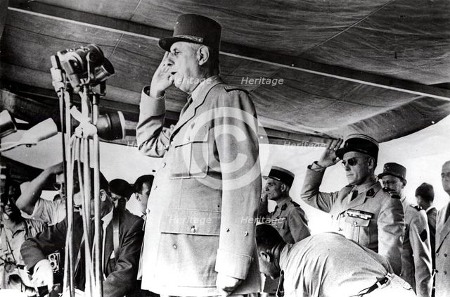 De Gaulle in Algeria, May 1958. Artist: Anon